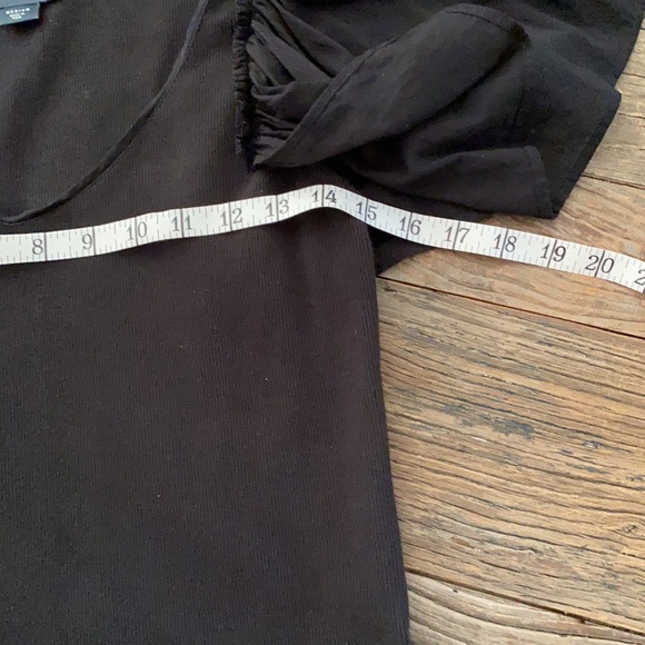 ANTHROPOLOGIE MAEVE FLUTTER SLEEVE TOP BLACK MEXIUM - Picture 7 of 12